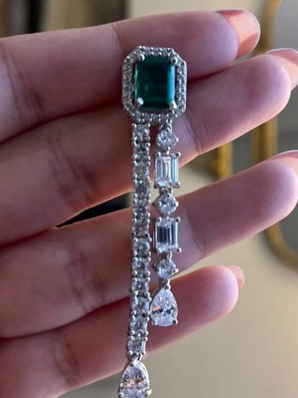 Prom CZ Dangle Earrings